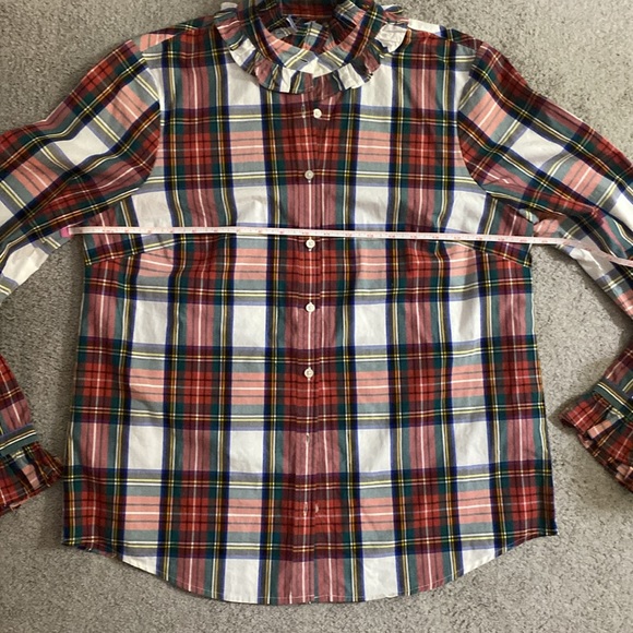 J. Crew Ruffleneck Classic Fit Shirt Snowy Stewart Tartan Plaid Button Down - M - Picture 8 of 10